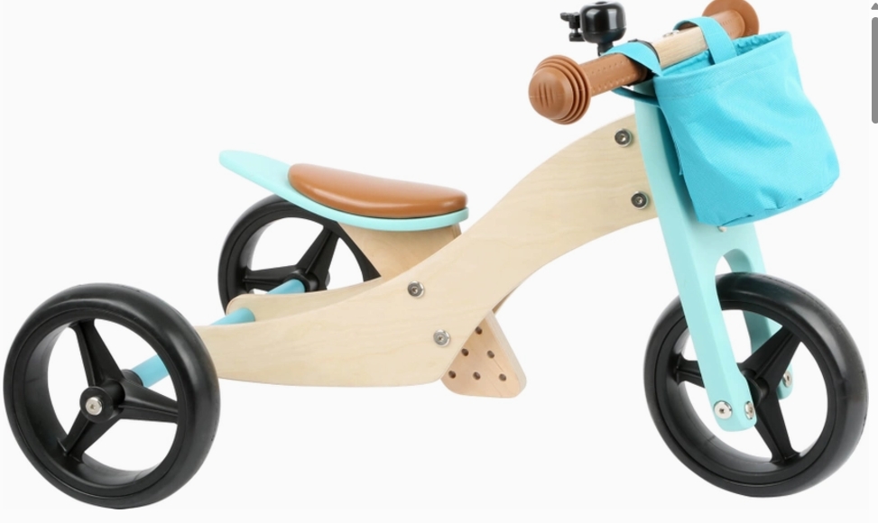 DRAISIENNE TRICYCLE 2 EN 1 TURQUOISE