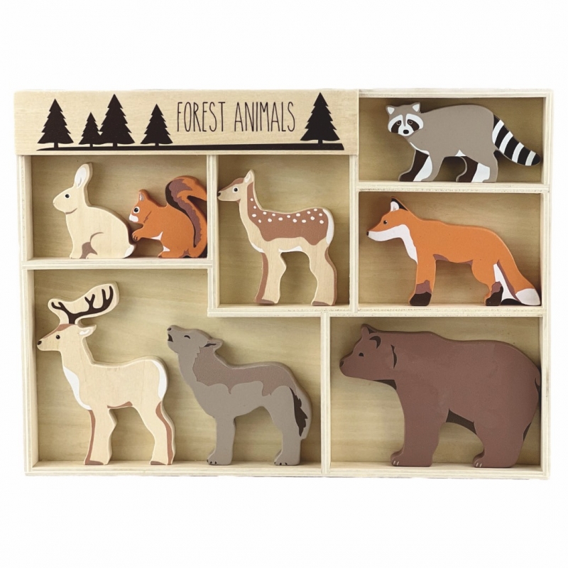 8 ANIMAUX FORET EN BOIS