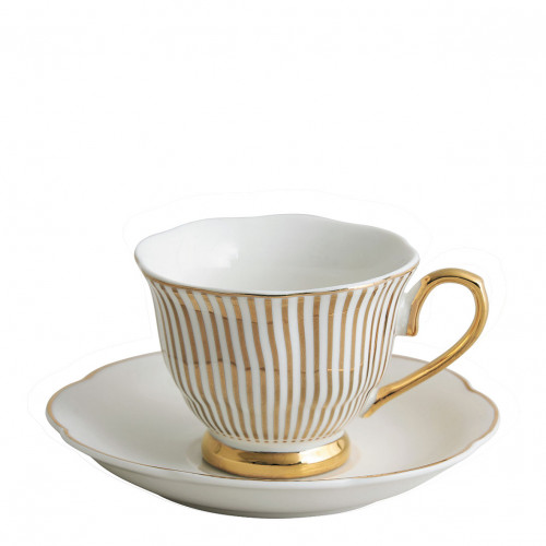 SET 2 TASSES A CAFE MME RECAMIER - LIGNE DORES